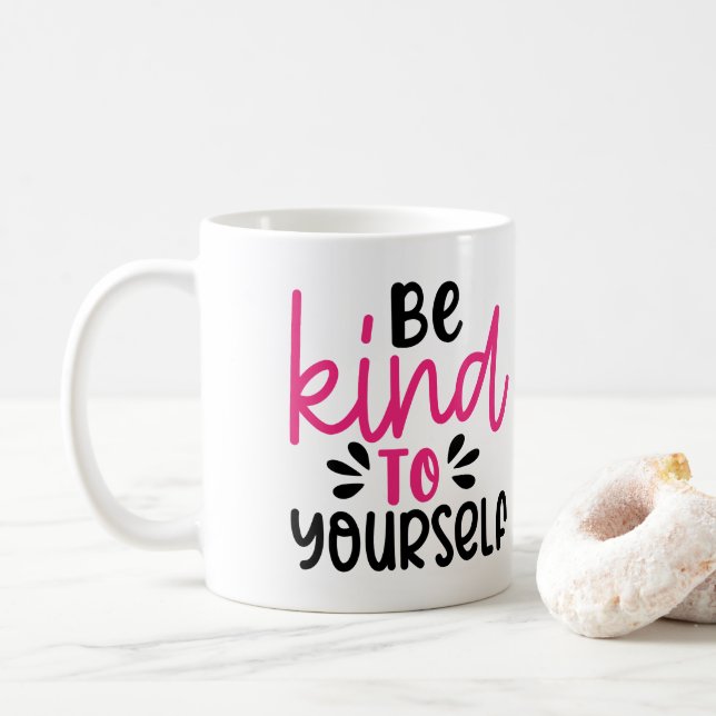 Positive Vibes | Motivational Quote Coffee Mug (With Donut)