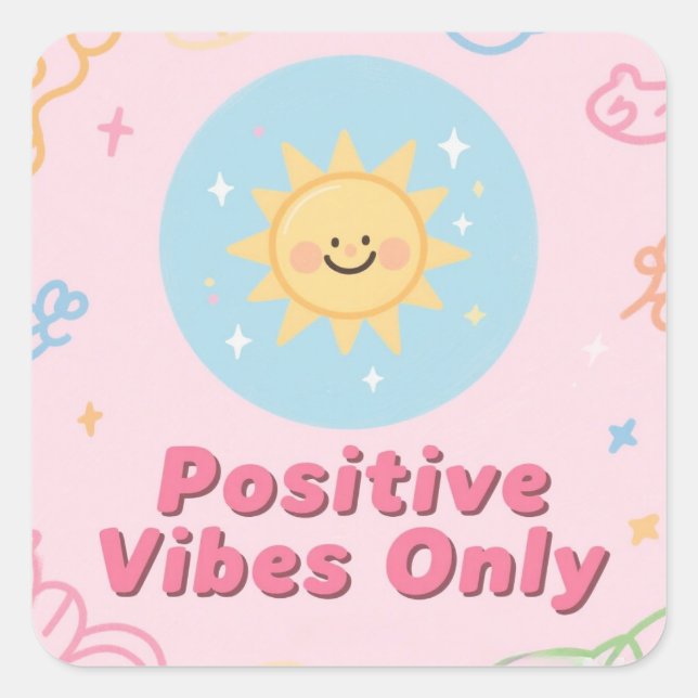 Positive Vibes Only – Motivational Sticker (Front)