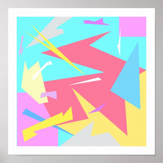 Positive Vibes Pastel Colors Abstract Art Poster (Front)