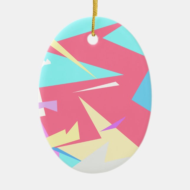 Positive Vibes Pastel Colours Abstract Ceramic Tree Decoration (Front)