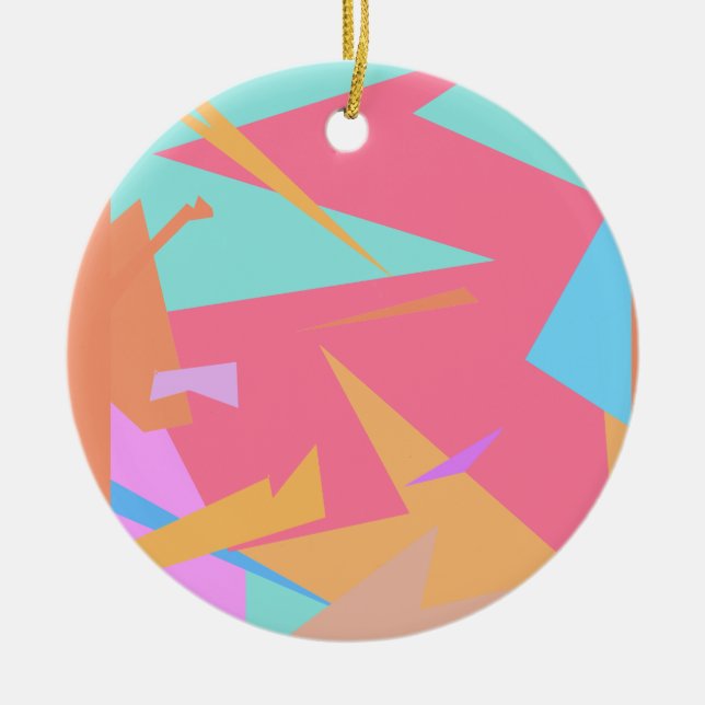 Positive Vibes Pastel Colours Abstract Ceramic Tree Decoration (Front)