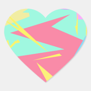 Positive Vibes Pastel Colours Abstract Heart Sticker