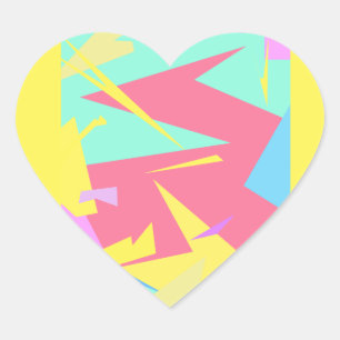 Positive Vibes Pastel Colours Abstract Heart Sticker
