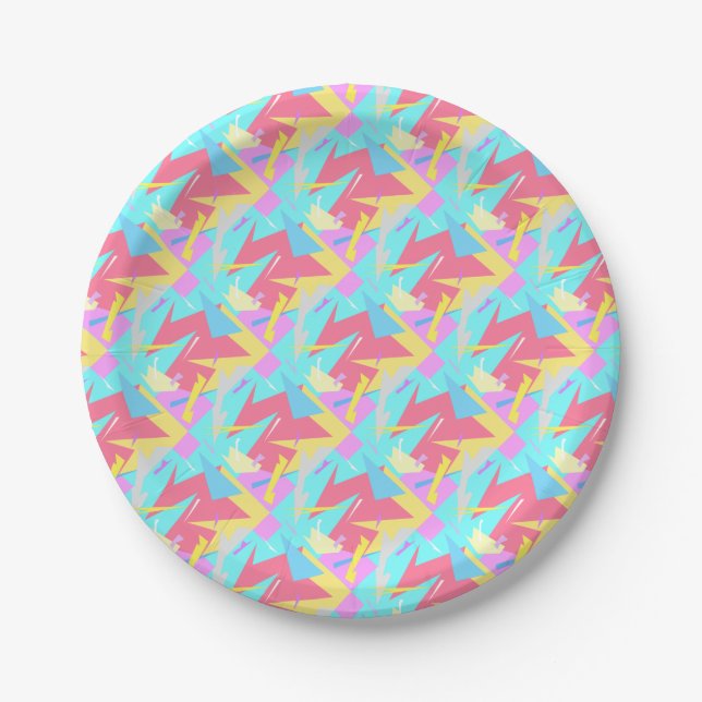Positive Vibes Pastel Colours Abstract Paper Plate (Front)