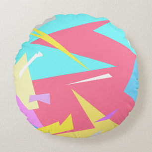 Positive Vibes Pastel Colours Abstract Round Cushion