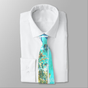 Positive Vibes Pastel Colours Palm Trees Tie