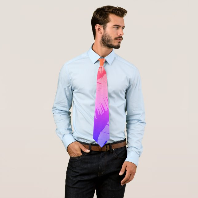 Positive Vibes Pastel Colours Palm Trees Tie (In Situ)