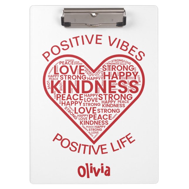 Positive Vibes Positive Life Clipboard (Front)