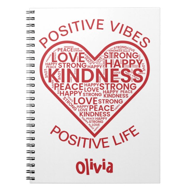 Positive Vibes Positive Life Personalised Notebook (Front)