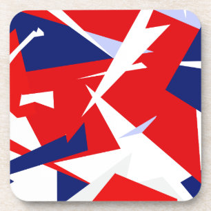 Positive Vibes Red Blue White Coaster