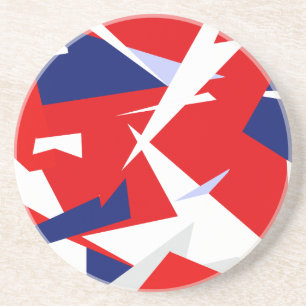 Positive Vibes Red Blue White Coaster