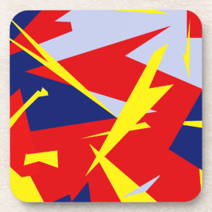 Positive Vibes Red Blue White Coaster