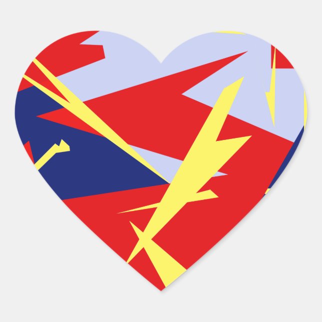 Positive Vibes Red Blue White Heart Sticker (Front)
