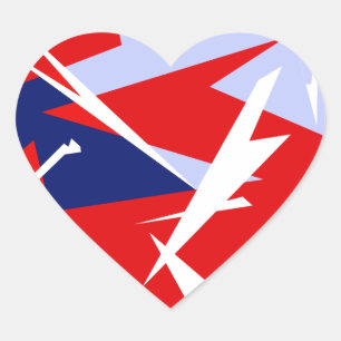 Positive Vibes Red Blue White Heart Sticker