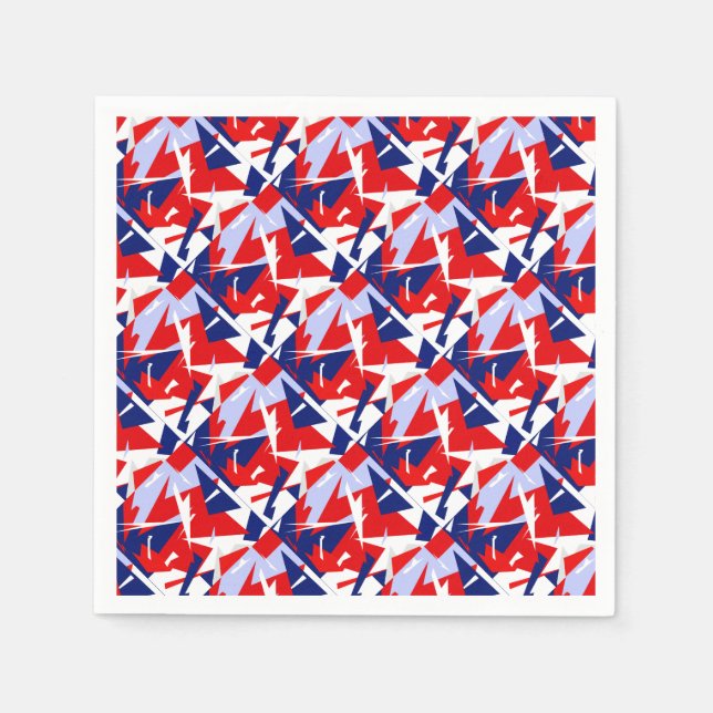Positive Vibes Red Blue White Napkin (Front)