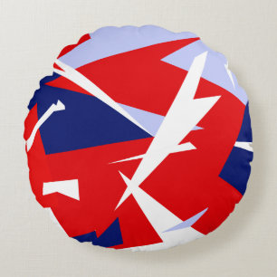 Positive Vibes Red Blue White Round Cushion