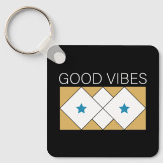 Positive Vibes refreshing design-Black Key Ring
