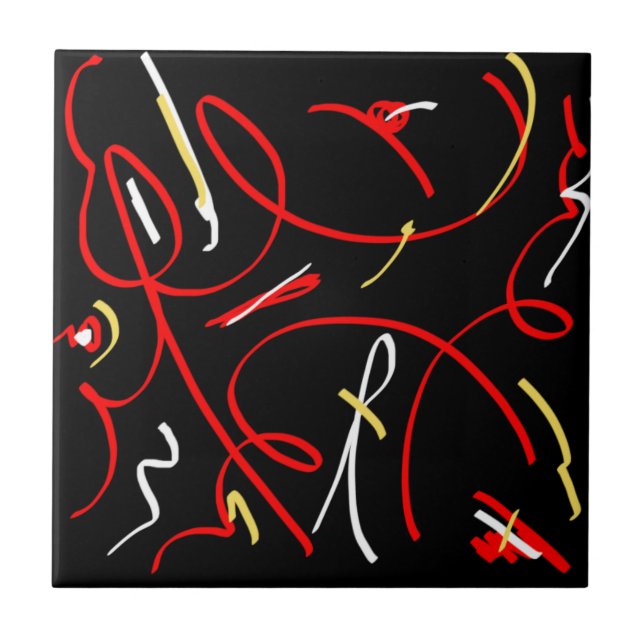 Positive Vibes Splash of Colour Happy Abstract Art Tile (Front)