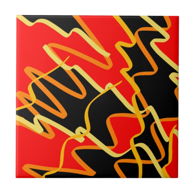 Positive Vibes Splash of Colour Happy Abstract Art Tile (Front)