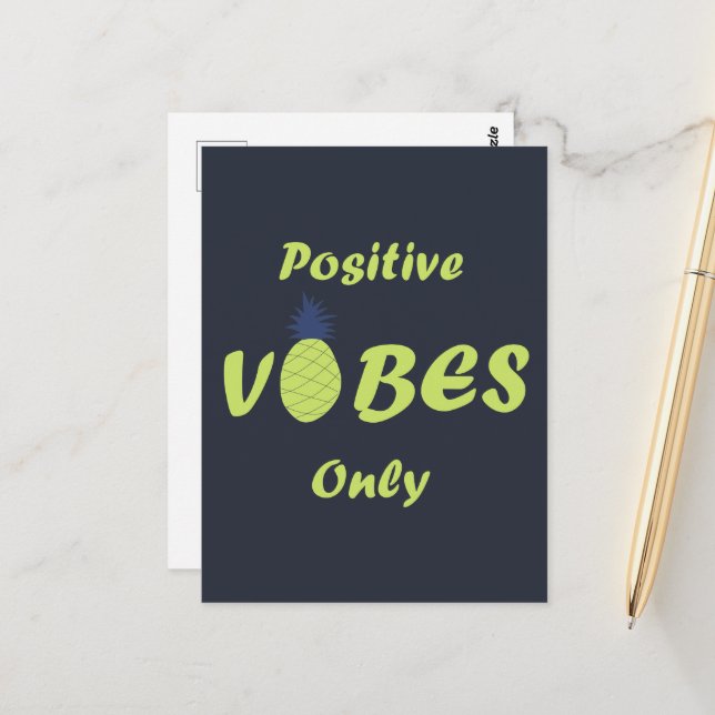 Positive vibes summer holiday postcard (Front/Back In Situ)