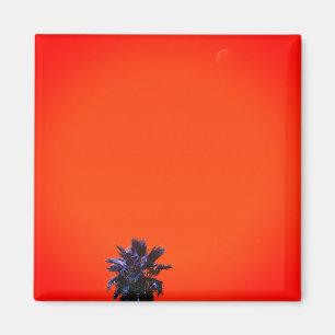 Positive Vibes Tropical Palm Tree Moon Minimalism Magnet