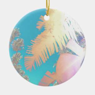 Positive Vibes Tropical Palm Trees Ceramic Tree Decoration