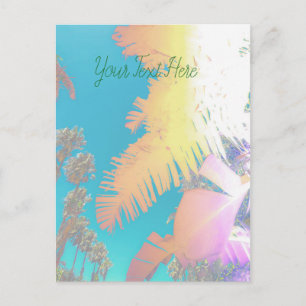 Positive Vibes Tropical Palm Trees Postcard