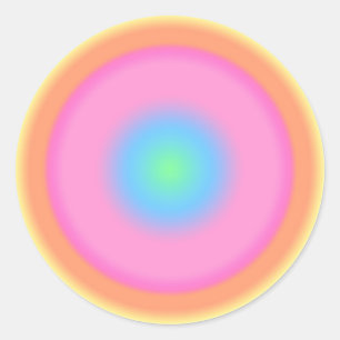 Positive Vibrations - Colourful Radial Gradient Classic Round Sticker