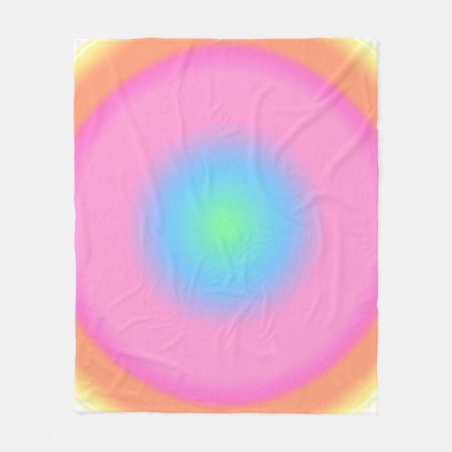 Positive Vibrations - Colourful Radial Gradient   Fleece Blanket (Front)