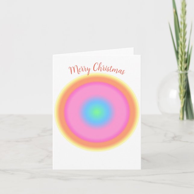 Positive Vibrations - Colourful Radial Gradient  H Holiday Card (Front)
