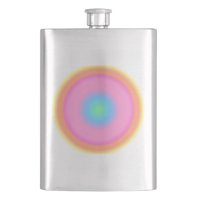 Positive Vibrations - Colourful Radial Gradient   Hip Flask (Front)