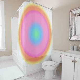 Positive Vibrations - Colourful Radial Gradient Shower Curtain