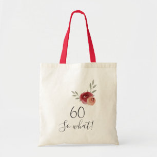 Positive Watercolor Roses Floral 60th Birthday Tote Bag