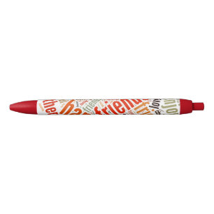 Positive words design black ink pen
