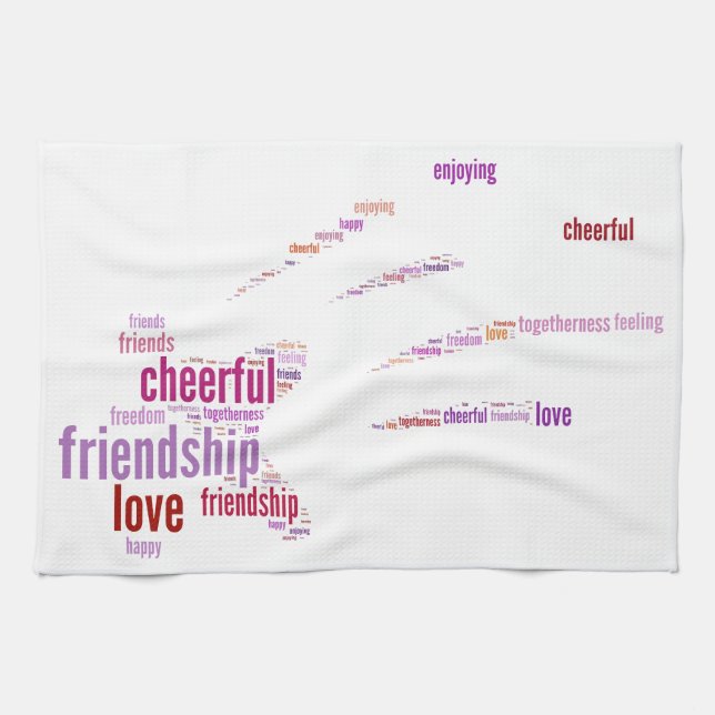 Positive words design tea towel (Horizontal)