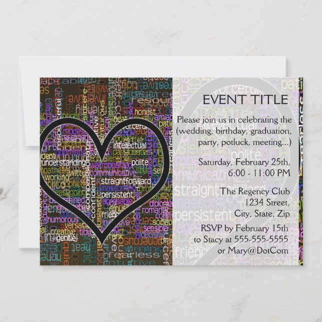 Positive Words Invitation (Front)