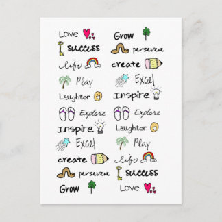 Positive Words Post Cards