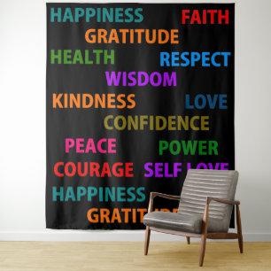 Positive words tapestry