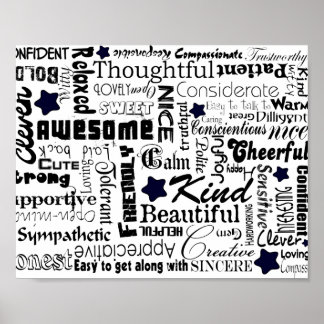 Positive words typography poster