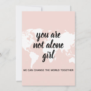 Positive You Are Not Alone Girl Motivation Quote Holiday Card