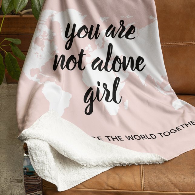 Positive You Are Not Alone Girl Motivation Quote Sherpa Blanket (Creator Uploaded)
