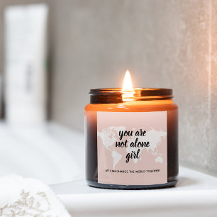 Positive You Are Not Alone Girl Motivation Quote Square Sticker