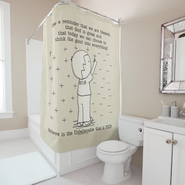 Positively Blessed Shower Curtain (In Situ)