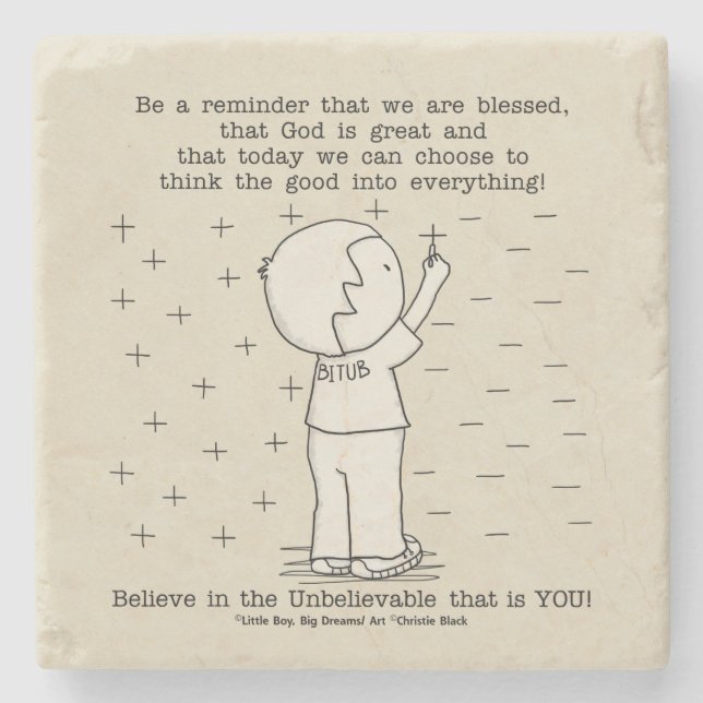 Positively Blessed Stone Coaster (Front)