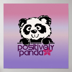 Positively Panda (Flower) Poster