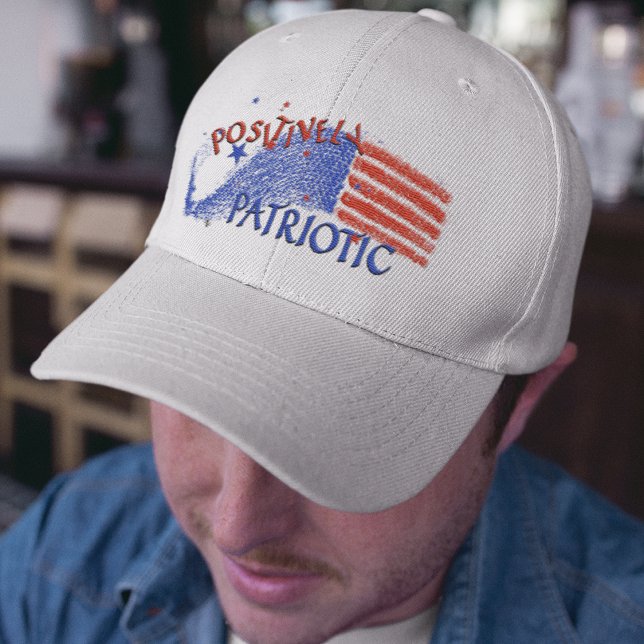 POSITIVELY PATRIOTIC LOVE AMERICA FLAG  TRUCKER HAT (Creator Uploaded)