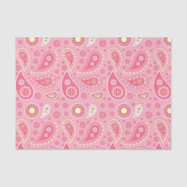 Positively Pink Paisley Tissue Paper (Front)
