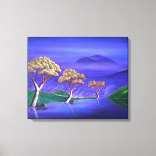 Positivitree For Yoko Abstract Imaginary Lake Canvas Print