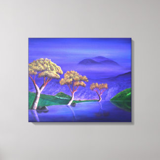 Positivitree For Yoko Abstract Imaginary Lake Canvas Print