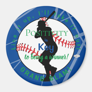 Positivity Baseball Magnet Light Blue HAMbyWG